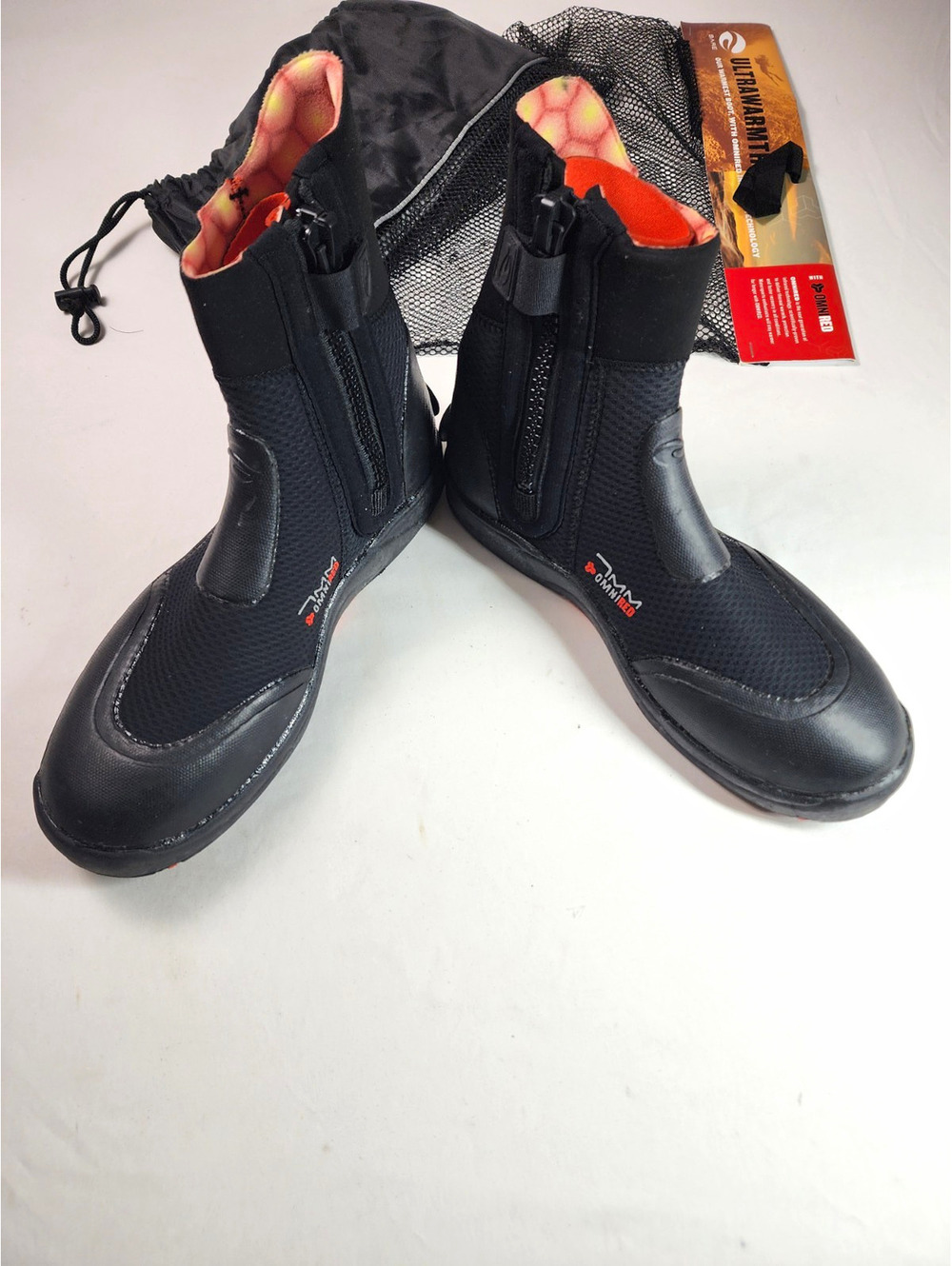 BARE OmniRed 7mm Neoprene Dive Water Boots Booties Zip-Up Black
